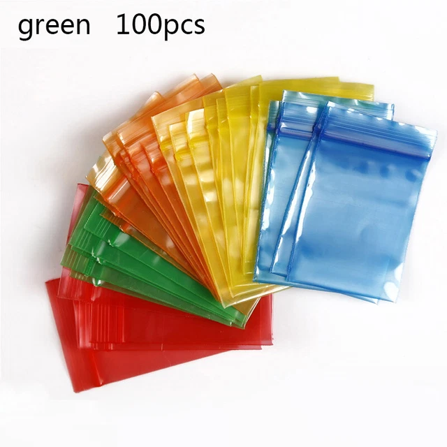 100 pz borsa con cerniera piccola colore spesso sigillo gioielli da tasca mini confezione hardware X~