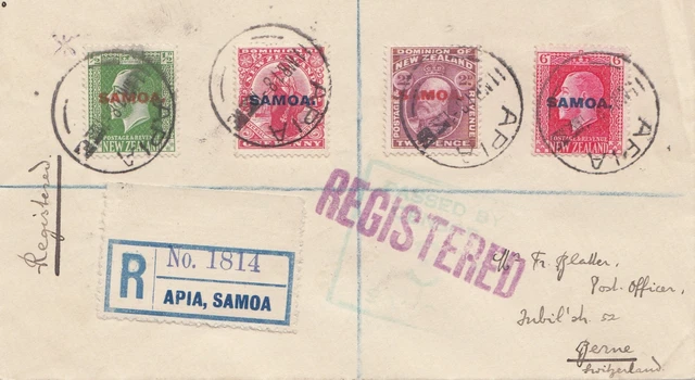Samoa: Registered Apia to Genf/Switzerland via USA