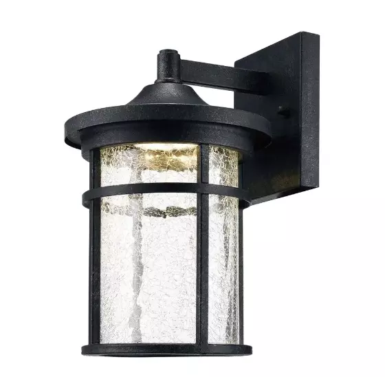 Home Decorators Collection Aged Iron Outdoor LED Wall Lantern with Crackle Glass
