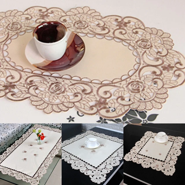 Tablecloth Dining Room Decor Lace Oval Rectangle Square Special Event Washable