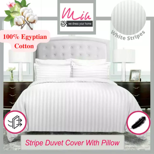 Luxury 100% Egyptian Cotton Duvet Quilt Cover Set Bedding Set With Pillowcases