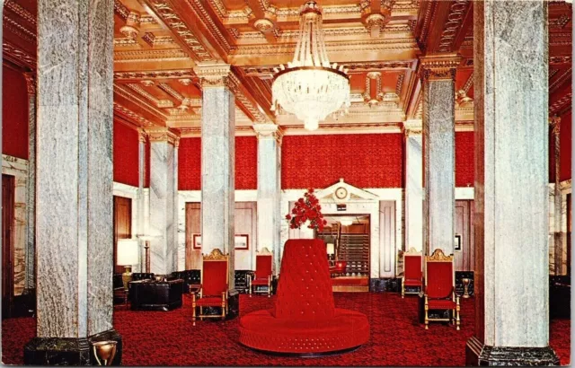 Postal cromada de San Franciscan Hotel Lobby Interior San Francisco California