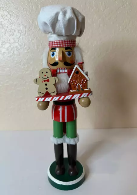 Clever Creations Chef 14 Inch Traditional Wooden Nutcracker, Festive Christmas