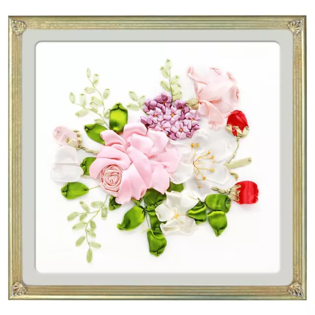 Printed Cross Stitch Embroidery Flower Kit