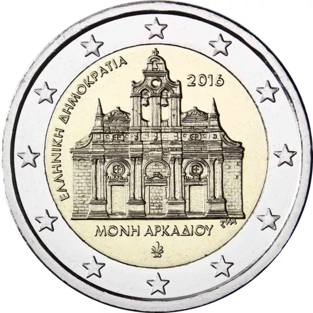 Griechenland 2 Euro 2016 Arkadi Kloster bankfrische Gedenkmünze