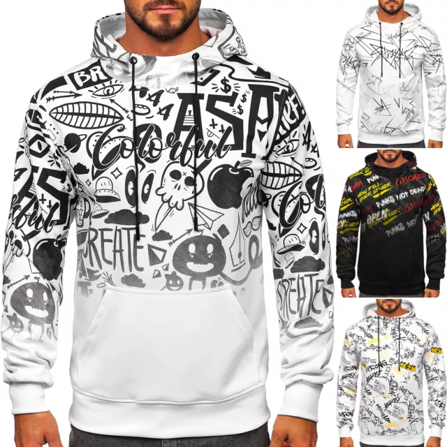 Sweatshirt Hoodie Kapuzenpullover Pullover Motiv Print Herren Mix BOLF Aufdruck