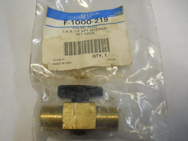 Johnson Controls F-1000-219 Valve 1/4" Npt Internal Pet Cock New In Package