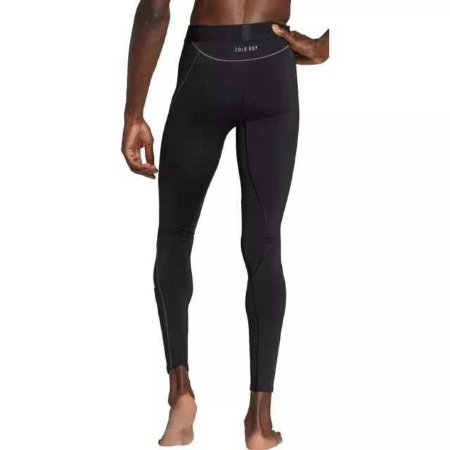 Mens Adidas Running Tights Bottoms Pants - Running Fitness Gym - Black 2