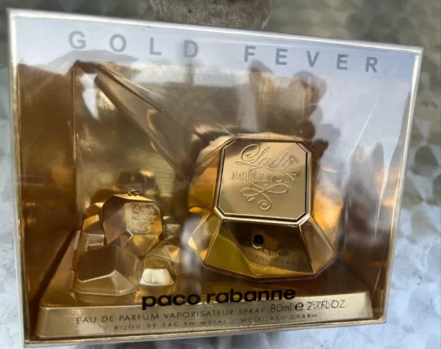 Magnifique Gold Fever Paco Rabanne Vapo EDP 80ml + bijou de sac édition limitée!
