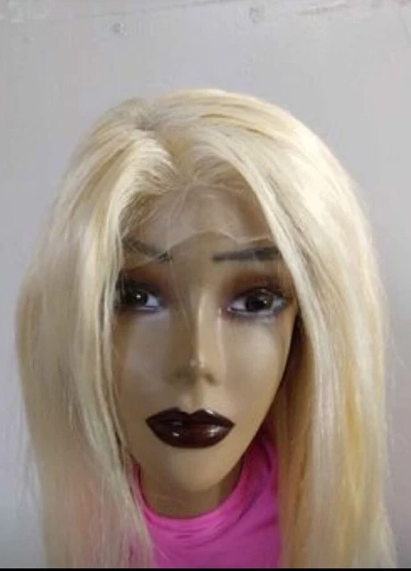 18" Blond 613 100% Human Hair Wig Size Cap 22 ,4x4 Free part swiss closure