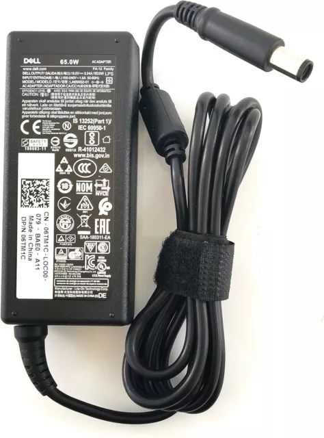 Genuine Dell Laptop Charger 65W  19.5V 3.34A 7.4mm x 5.0mm Tested