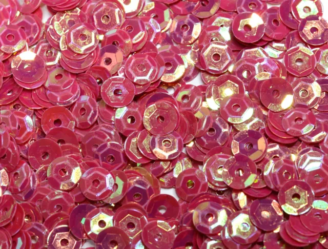 20 grams metallic christmas red or pearlescent pink cup sequins, 5mm 2