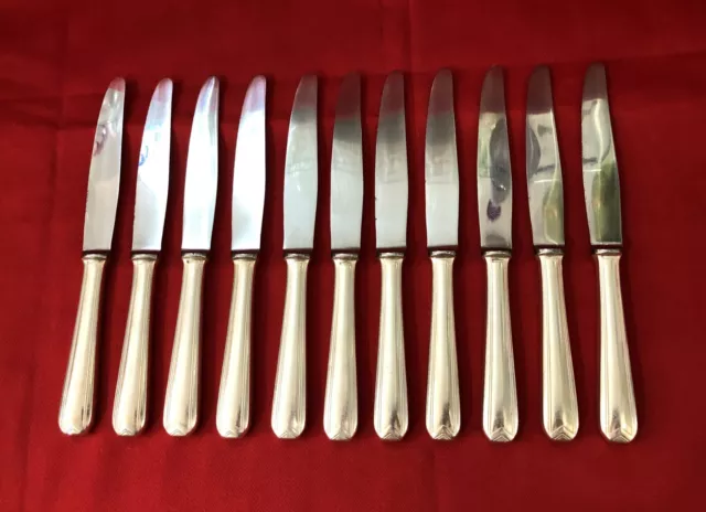 12 couteaux à entremet CHRISTOFLE modèle CHEVRONS métal argenté 20 cm Couverts