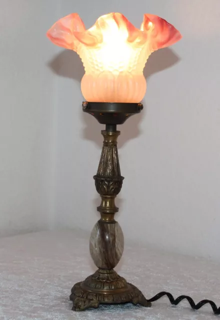 Jugendstil Tischlampe Tischleuchte Lampe Schreibtisch Nachttisch rot 1900 alt