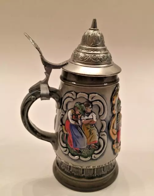 Authentic KING Lidded Stein Hand-Painted and Numbered Original West Germany