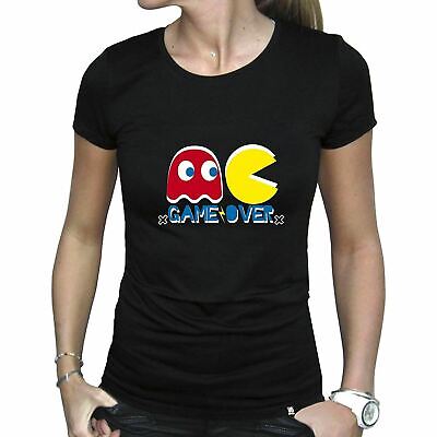 Ladies Pac-Man Game Over Fitted T-Shirt - Womens Retro Gamer Tee