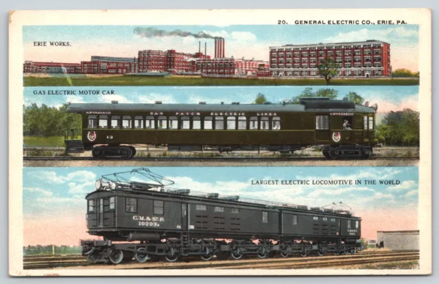 Erie Pa Pennsylvania - General Electric - Largest Electric Locomotive - Postcard