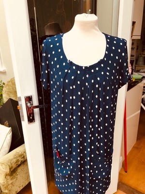 Joules Origional 10 Navy with white spot tunic dress
