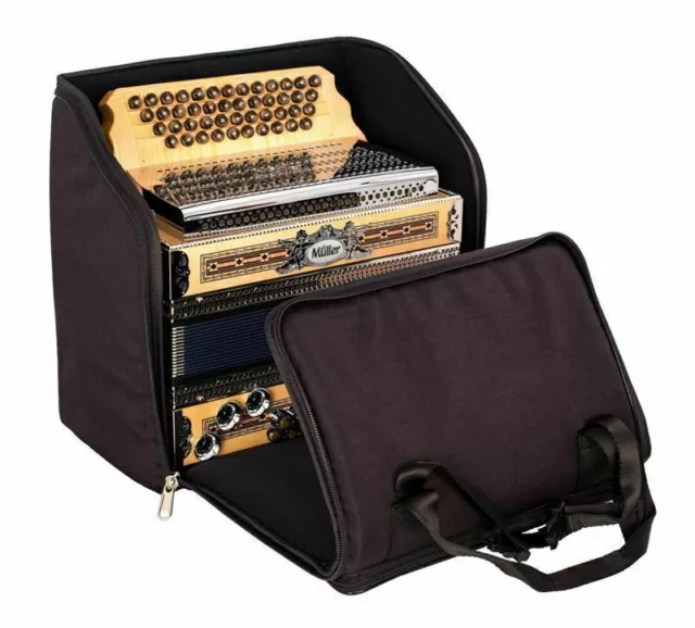 Steirische Harmonika Tasche Harmonikarucksack DELUXE-PRO-SCHWARZ für 4-reihige