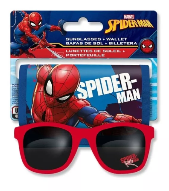 Spiderman UV Protection Childrens Sunglasses and Shiny Wallet