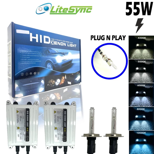 55W H7 H7R Xenon HID Conversion Kit Slim Ballast Bulbs Pair For VW Golf