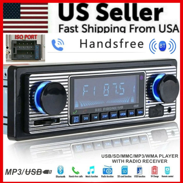 BLUETOOTH VINTAGE CAR FM Radio MP3 Player USB Classic Stereo Audio