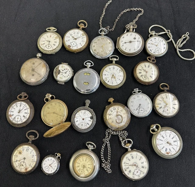 Lot De 4 Montres à Gousset Anciennes | Pour Pièces/Restauration | Mouvement Mécanique