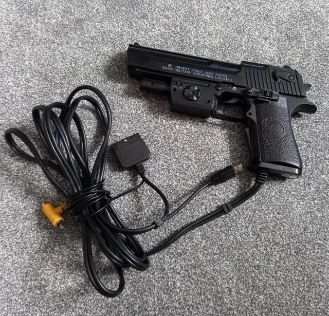 Pistolet Optique Cybergun Desert Eagle – Pour PS1 Et PS2 – Connectivité PS/2 – Noir