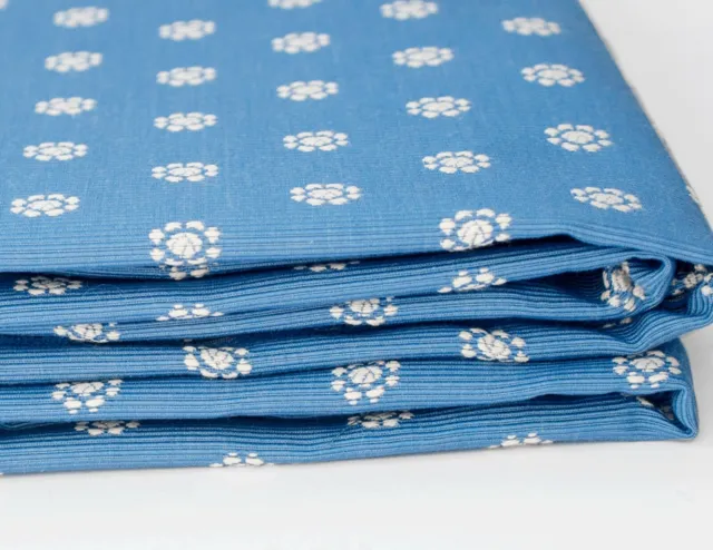 2.5 Yds X 54" Brunschwig Fils "Paulina" Woven 100% Cotton Fabric in Canton Blue