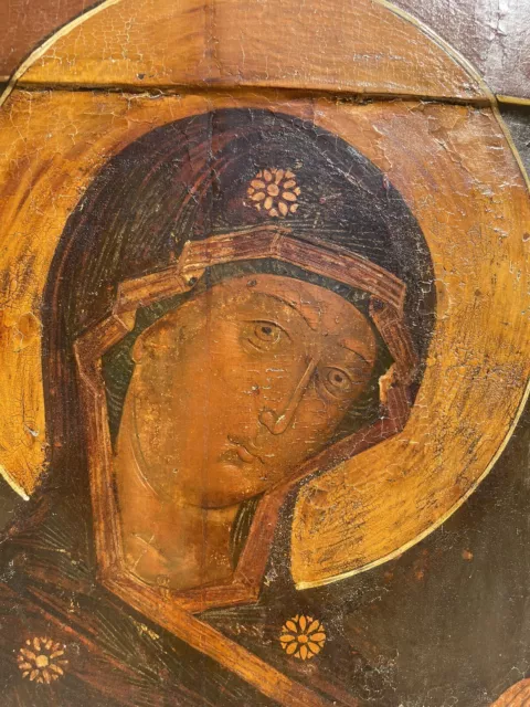 Molto antica icona russa Dipinto Su Tavola Madonna Madre Di Dio