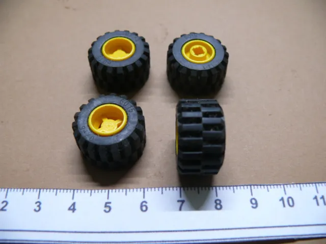 Lego 4 Wheel 11mm D. x 12mm, Hole Notched w/ Black Tire 7246 7993 9333 6118 4595