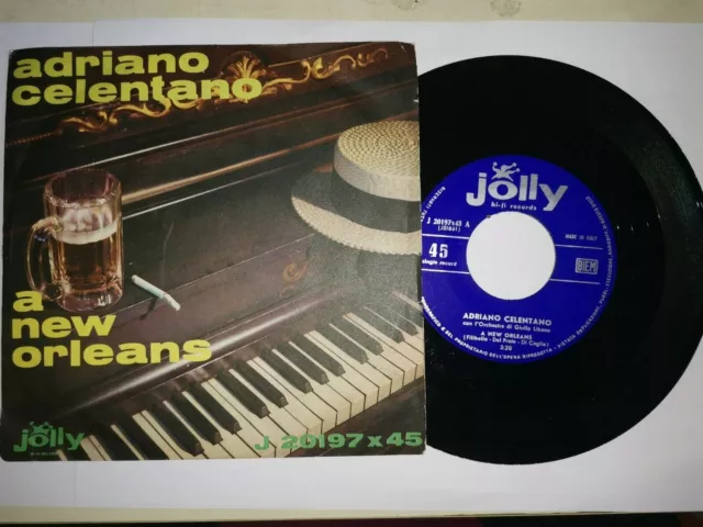 ADRIANO CELENTANO A New Orleans/Un sole caldo caldo caldo 1962 PS 45 JOLLY