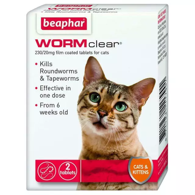 Beaphar Wormclear Tablets For Cats, Small Dogs And Large Dogs Wormer Treatment 2