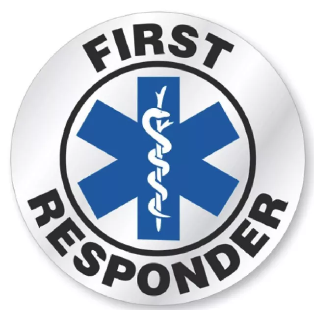 First responder Hard Hat Decal Hardhat Sticker Helmet Label H155