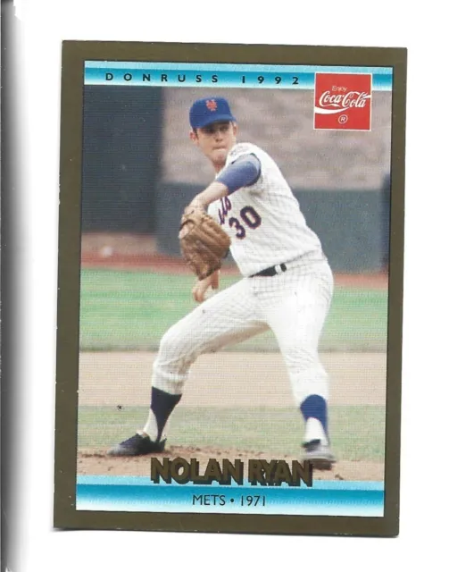 1992 Donruss Coca-Cola #5 Nolan Ryan card, Texas Rangers HOF