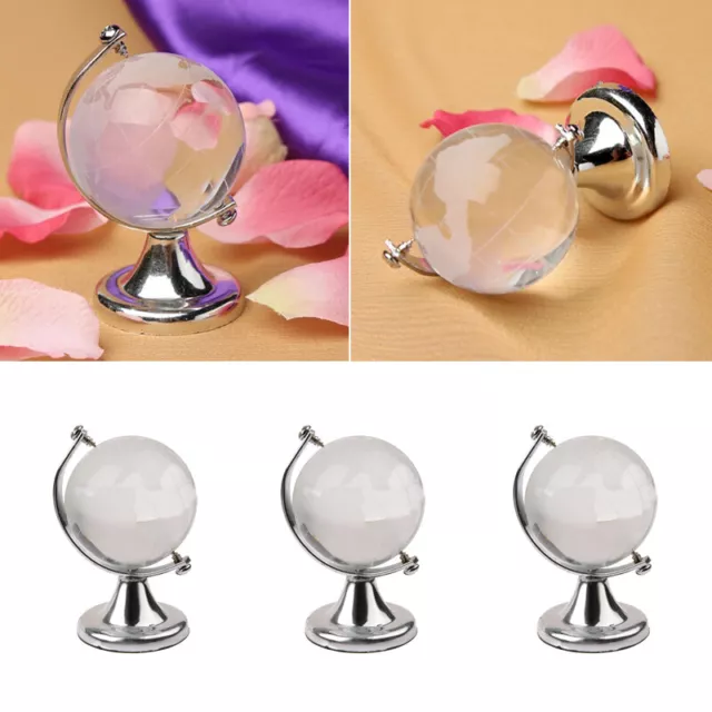 Cristal Cristal Globo Mundial Pequeño Adorno Decorativo T2R8 Hogar J J9K Decoración N5G4