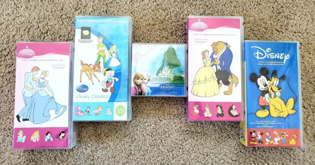Lote de 5 cartuchos de Disney Cricut clásicos, princesas, Mickey y Frozen
