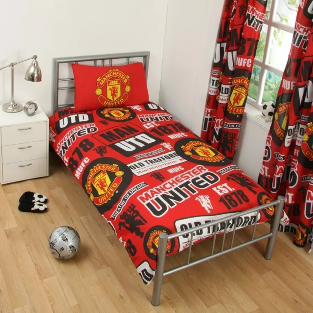 Manchester United Single Duvet Cover Reversible Bedding Set Quilt Cover