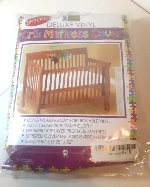 Crib Size Zippered Mattress Cover Vinyl Toddler Bed Allergy Dust Bug Protector
