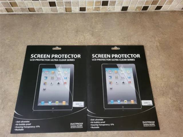 LOT OF 2 Screen Protector LCD Protector Ultra Clear Series For iPad 3 Matte I2-1