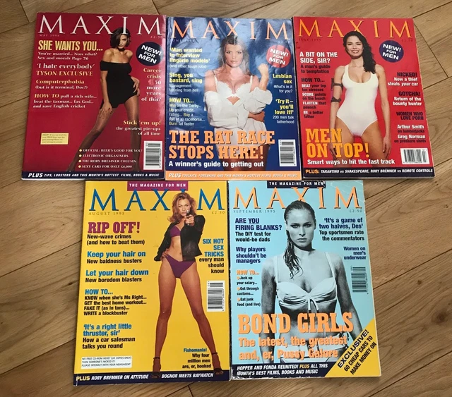 MAXIM MAGAZINE UK Issue 1, 2, 3, 4 & 5 May 1995 RARE First Edition Good