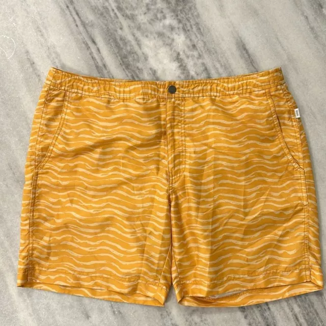 Onia The Calder Swim 7in Trunk size 38 Yellow Wave