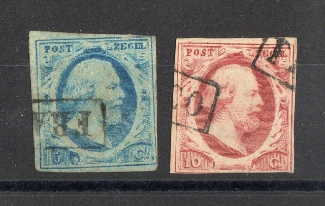 PAYS-BAS: SERIE DE 2 TIMBRES OBLIT N°1/2 Cote: 80€