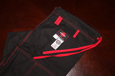 or black stitching jiu jitsu uniform pearl KANKU Black BJJ Gi with yellow red 