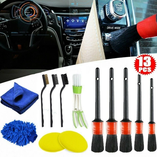 Perfect Set for Car Enthusiasts 13 Piece Car Cleaning Brush and Glove Kit
