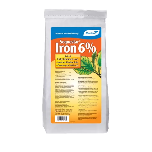 Monterey Sequestar Iron 6% Plant Amendment for Gardening, 4 Pounds