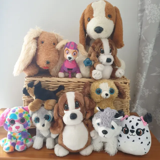11 x Bundle Joblot Plush Vintage and Modern Soft Toy Dogs Various  Mixed Brands