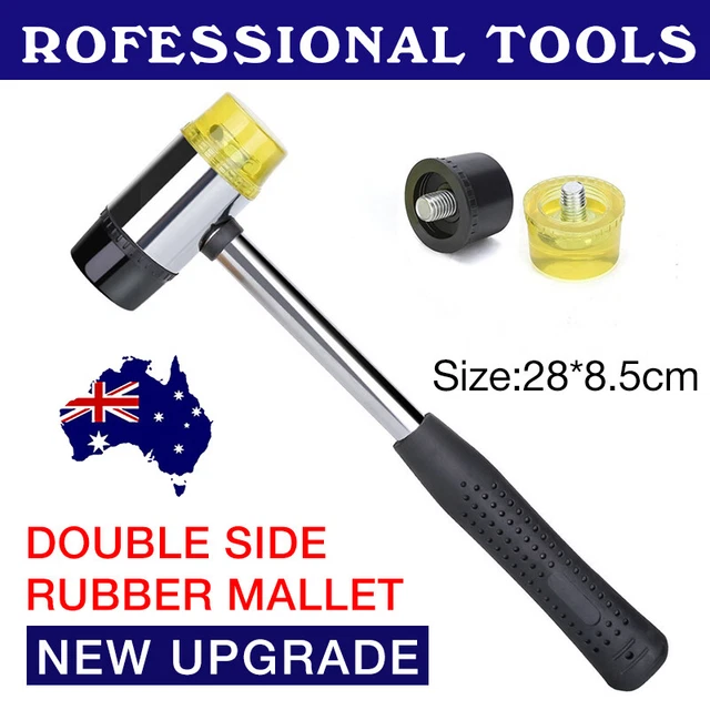 25MM Rubber Mallet Soft Face Hammer Double Side Grip Handle Shaft DIY No Harm AU