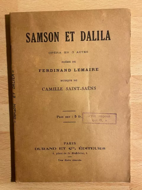 Samson et Dalila - Lemaire / Saint-Saëns - 1920 - Opéra