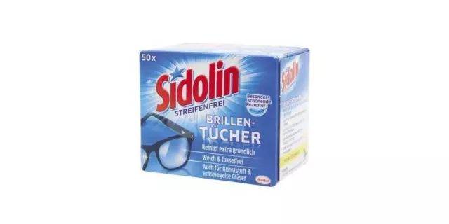 Sidolin Brillenputztuch 100 % Vlies getränkt weiß 50 St./Pack.